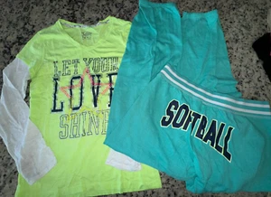 Girls 2 Piece Size 18 Lot of 2 Items by Justice ~ Shirt and Sweatpants ~Softball - Picture 1 of 3