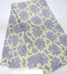 Vintage RALPH LAUREN Yellow Lavender Paisley COTTON Full Double Flat Sheet - Picture 1 of 8