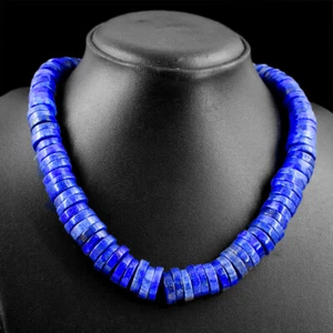 811.00 Cts Earth Mined Round Shape Blue Lapis Lazuli Beads Necklace NK 50E81 - Picture 1 of 3