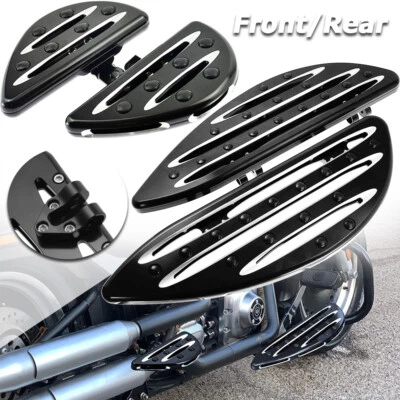 FRONT / REAR FOOTPEGS FLOORBOARDS FOOTBOARDS BOARDS FOR HARLEY TOURING SOFTAIL - Image 1 of 4