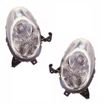 Für Nissan Micra Mk3 K12 2008-2010 Scheinwerfer Chrom 1 Paar O/S & N/S - Bild 1 von 2