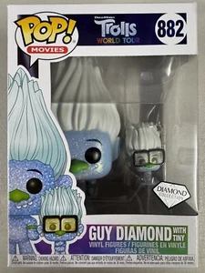 Guy Diamond with Tiny (Diamond/Glitter) 882 ~ Trolls ~ Funko Pop Vinyl ~ π π - Picture 1 of 6