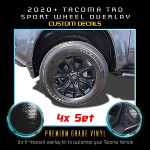 For 2020-2021 Tacoma TRD Sport Wheel Rims Overlay Wrap Decals - Glossy Vinyl - Picture 1 of 21