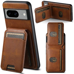 For Google Pixel 8 Pro/8/7 Pro/6A Detachable Card Holder Magnetic Leather Case - Picture 1 of 21