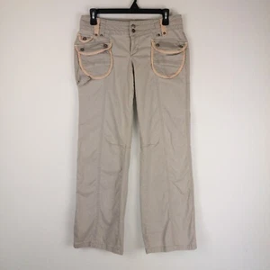 No Boundaries Pants Juniors Size 11 Beige Y2K Cotton Baggy Grunge Skater - Picture 1 of 10