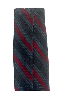 Vintage 50er 60er Jahre HABANDS TY TWEED grau ANTHRAZIT rot STREIFEN eckig - Bild 1 von 10