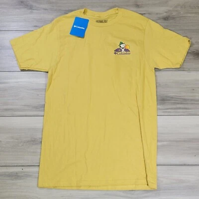 Camiseta Columbia Para Mujer Pequeña Amarillo Cacahuetes Manga Corta Nueva Foto 1 de 4