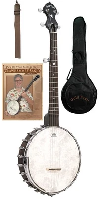 GOLD TONE 5-STRING CRIPPLE CREEK OPEN BACK BANJO PACK BAG, STRAP, DVD ~ CC-OTA - Image 1 of 4