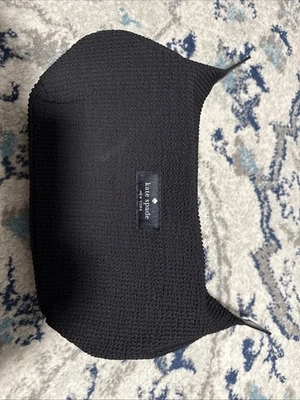 Kate Spade Cosmetic Makeup Pouch Bag Travel w/ Snap Top Handle Black FS - Imagem 1 de 3