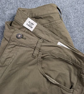 Pantalones chinos de pedernal y yesca calce cónico para hombre 36/32 verde oliva trabajo informal - Imagen 1 de 12