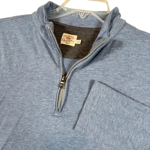 Faherty Brand Herren Medium 1/4 Zip Pullover Langarmshirt blau meliert - Bild 1 von 8