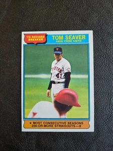 TOM SEAVER RECORD BREAKER 1976 TOPPS BASEBALL CARD #5 NEW YORK METS - Picture 1 of 2
