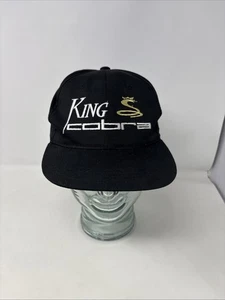 King Cobra Golf Logo Embroidered Black Hat Baseball Cap Adjustable Strap - Picture 1 of 9