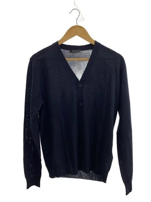 PRADA Cardigan (Thin) -- Wool NVY Plain DNA959 Used - Image 1 of 4