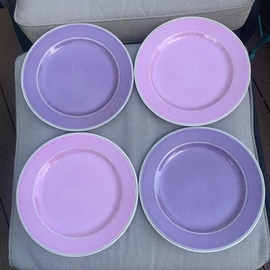 POTTERY BARN KIDS 4 Cambria 11” Melamine Dinner Plates- 2 Pink 2 Lavender Purple - Picture 1 of 16