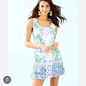 Lilly Pulitzer NWT Women's Size 8 Sammi Romper Dress in Resort White Preppy Blue - Picture 1 of 11