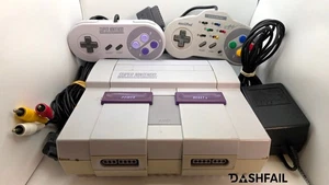 Super Nintendo Entertainment System SNES Console Bundle  + AsciiPad - Tested ! - Foto 1 di 11