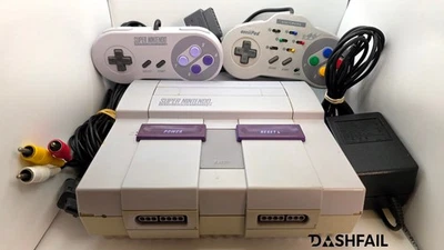 Super Nintendo Entertainment System SNES Console Bundle  + AsciiPad - Tested ! - Image 1 of 4