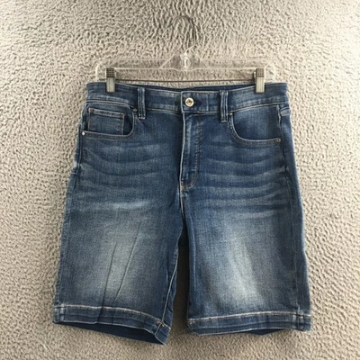 Bermudas cortas White House Black Market The Everyday para mujer 10 azules denim tiro medio Foto 1 de 4