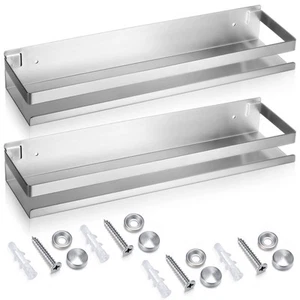 2 Pieces Stainless Steel Shelf Bathroom Shower Floating Shelves Wall Mounted ... - Picture 1 of 7