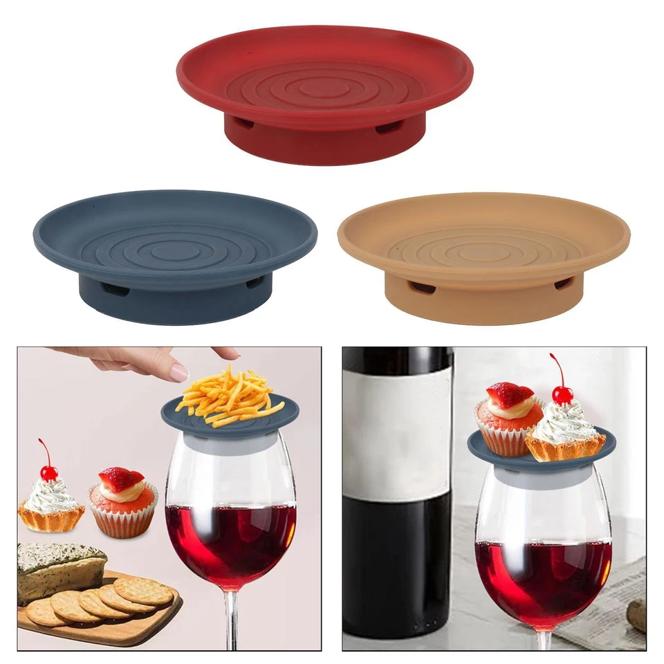 Silicone Appetizer Plate Drinking Glass Cover Easy to Clean Practical Cup Drain - Image 1 of 1