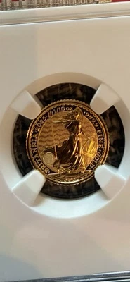2025 Great Britain 1/10 oz Gold Britannia MS70 First Releases - Image 1 of 4