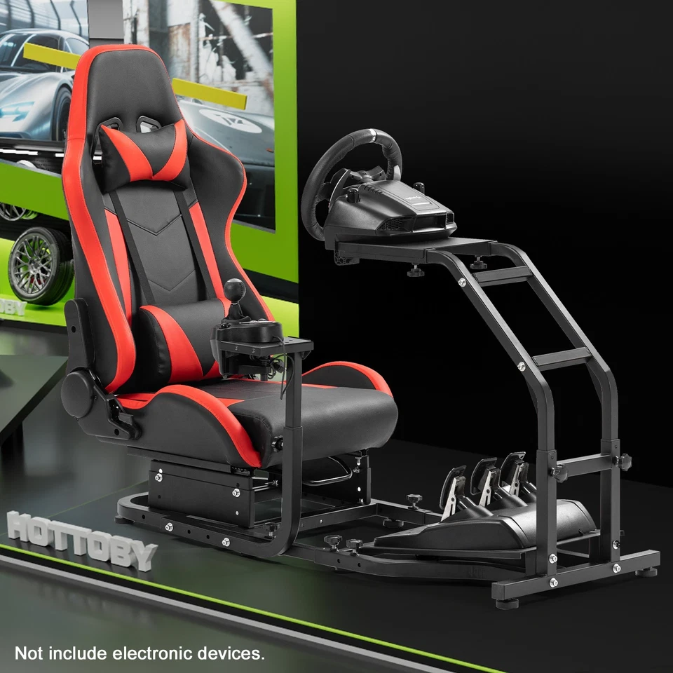 Hottoby Racing Sim Cockpit Stand With Seat Fits Logitech G29 G920 G923 Fanatec - image 1 of 1