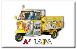 Imán Imán Rectangular Nevera Nevera Imán Sicilia Lapa Piaggio Ape Frases - Imagen 1 de 1