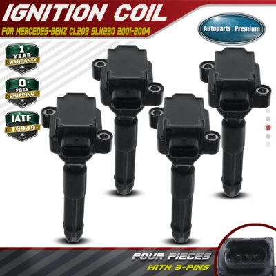 4x Bobina de encendido para Mercedes-Benz R170 CL203 SLK230 2001-2004 C230 2002 L4 2,3 L Foto 1 de 4