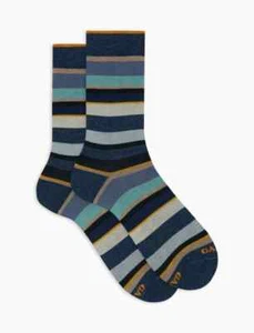 GALLO calzini Calze corte da per uomo cotone righe multicolor blu jeans panna - Foto 1 di 3