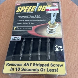 New In Package Speedout Damaged Screw Extractor w/case 4pc Set pro grade - Picture 1 of 2