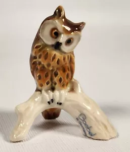 Goebel Owl Bird Figurine on Branch 2" Tall West Germany Statue #5 A52 - Picture 1 of 6