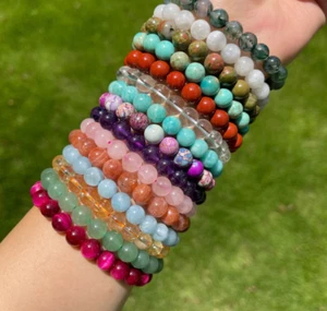 Bonita pulsera de piedras preciosas hecha a mano regalo ~ pulsera de cristal para mujer ~ regalo de curación ~ - Imagen 1 de 3