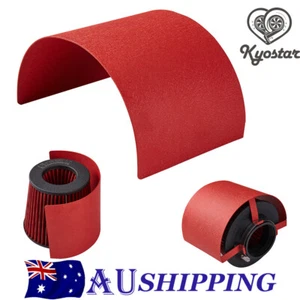 Cone Air Intake Filter Heat Shield Cover 2.25 -3'' Stainless Steel Red Universal - Picture 1 of 10