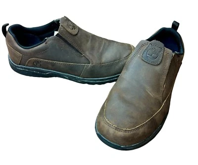 Mocasines de cuero Timberland Earthkeepers para niños talla 5,5 marrón Nu Buck Foto 1 de 4