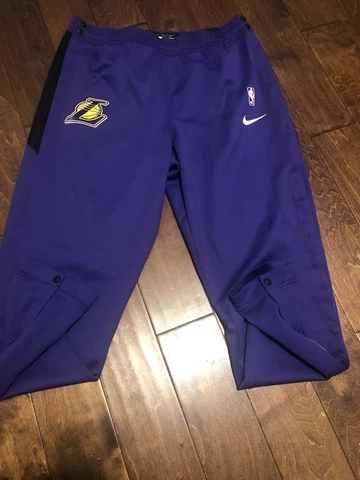 NBA AUTHENTIC LA LAKERS NIKE ON COURT GAME TEAM ISSUE WARM UP PANTS SZ 4XL-TALL Cover