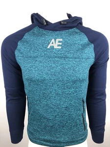 American Eagle AE Mens Blue Teal  Graphic Pullover Drawstring Hoodie Size XS - Picture 1 of 10