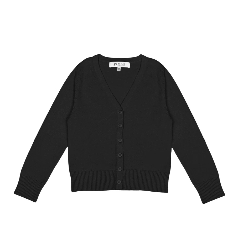 Suéter cárdigan tejido suave con botones cuello en V manga larga para niñas YEMAK MK5178KID Foto 1 de 4
