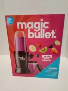 Magic Bullet Blender Stainless Steel Blade & Tall Cup Black Base 7 Pieces - Picture 1 of 9
