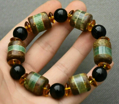 Raro Antiguo China Hongshan Cultura Vidrio Hecho a Mano Cadena Pulsera Mujer Joyería Foto 1 de 4