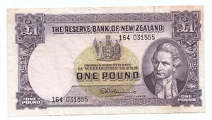 1956 – 1967 New Zealand R.N. Fleming 1 Pound Note aVF - Picture 1 of 2