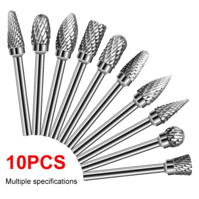 10Pcs Tungsten Carbide Burr Bits Set Cutting Carving For Dremel Rotary Tool 548 - Image 1 of 4