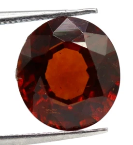 Oval Faceted Cut Natural Brown Hessonite Garnet Loose CERTIFIED Gemstone 3.09 Ct - Picture 1 of 8