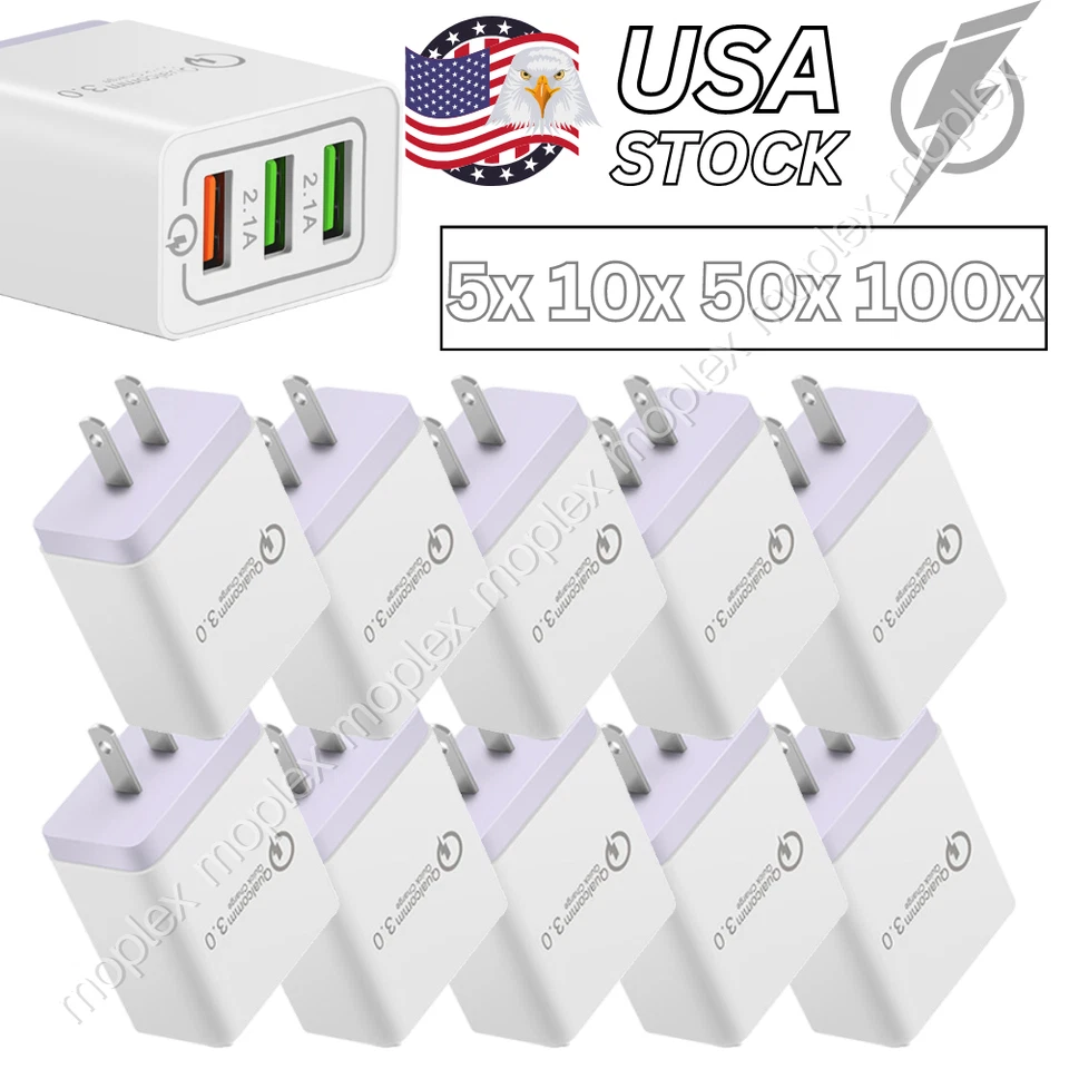 QC 3.0 Fast Quick Charge Multi-Port USB Wall Charger Adapter US Plug Block LOT