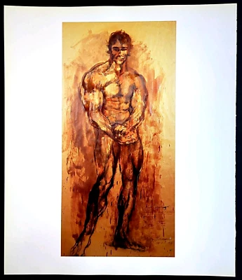 LeRoy Neiman ARNOLD BLACKZENEGGER Levantamiento de Pesas Vintage Arte Impresión Libro 143 Foto 1 de 3