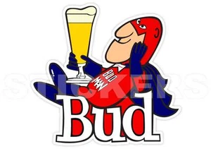 Bud Man Budman Budweiser Beer Vinyl Sticker Decal Retro Vintage - Picture 1 of 1