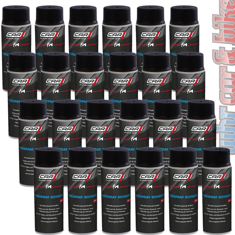 Farbspray Autolack schwarz glänzend 24x400ml Motip Dupli Car1 Spraydose Decklack - Bild 1 von 1