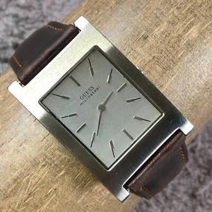 Guess Microsteel Women G65061G Dress Gray Dial Leather Quartz 26mm Watch 7 1/4" - Picture 1 of 13