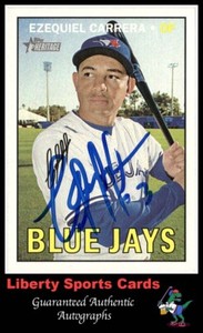 2016 Topps Ezequiel Carrera #530 Authentic Autographed Card Toronto Blue Jays