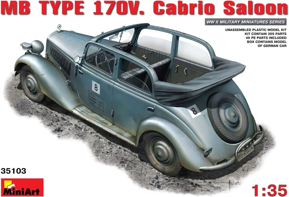 Miniart 1/35 Kit MB Type 170V. Cabrio Saloon WWII - 35103 Mini Art - Immagine 1 di 1